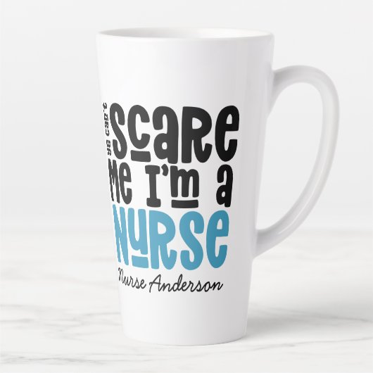 Funny Blue girly-typografie bedankt modern Latte Mok (Rechts)