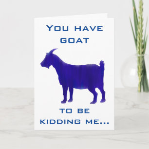 Funny Blue Goat Happy Birthday-kaart Kaart