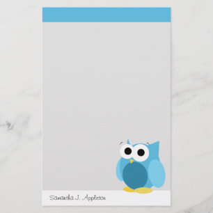 Funny Blue Owl - Papeterie personnalisée