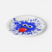 Funny Blue Paint Splat guy Papieren Bordje (Gekanteld)