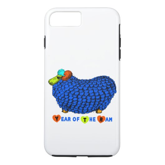 Funny Blue Ram Chinees jaar Zodiac iPhone Case-Mate iPhone Case (Achterkant)