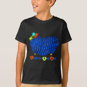 Funny Blue Ram Chinees nieuwjaar Zodiac K Black T- T-shirt