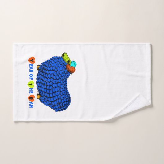 Funny Blue Ram Chinese Year Zodiac Towel Set Bad Handdoek (Handdoek)