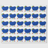 Funny Blue Ram Chinois Année Zodiac Papier cadeau (Plat)