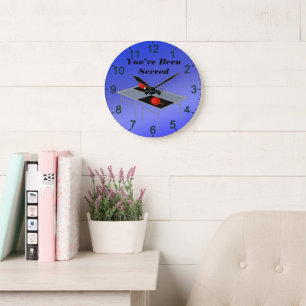 Funny Blue Table Tennis, Wall Clock Grote Klok