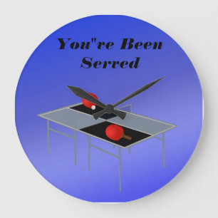 Funny Blue Table Tennis, Wall Clock Grote Klok