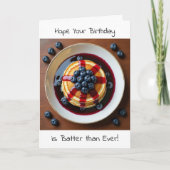 Funny Blueberry Pancakes Pun | Happy Birthday Kaart (Voorkant)