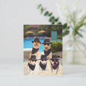  Funny Blues Dogs/Lab Invite Kaart (Staand voorkant)