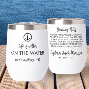 Funny Boat Captain Rules Cadeau Texte personnalisé