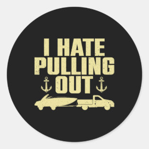 Funny Boat Design for Men Boat Trail Ronde Sticker