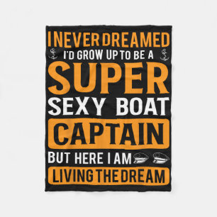 Funny Boat Kapitein Design for Men Women Boeing Fleece Deken