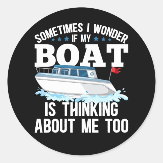 Funny Boating Captain Sailing Humor Ronde Sticker (Voorkant)