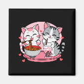 Funny Boba Ramen Cats Kawaii Anime Japan Cute Neko Magneet (Voorkant)