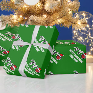 Funny bocce ball met kerstmis cadeaupapier