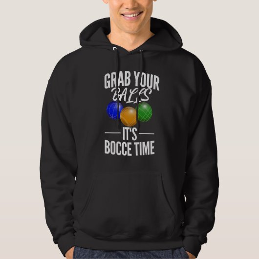Funny Bocce Balls Player-Boules Team Hoodie (Voorkant)