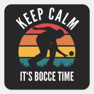 Funny Bocce Balls Player-Boules Team Vierkante Sticker