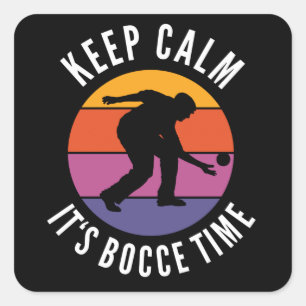 Funny Bocce Balls Player-Boules Team Vierkante Sticker