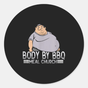 Funny Body beroemd gemaakt door BBQ Meat Church Ronde Sticker