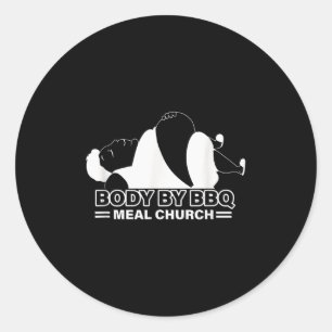 Funny Body beroemd gemaakt door BBQ Meat Church Ronde Sticker