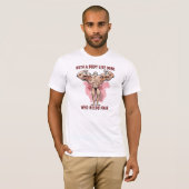 Funny Bodybuilder Posing Bald Head Humor T-shirt (Voorkant volledig)