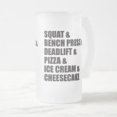 Funny Bodybuilding Gym Pizza Ice Cream Cheese Cake Matglas Bierpul (Voorkant rechts)