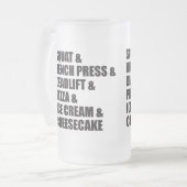 Funny Bodybuilding Gym Pizza Ice Cream Cheese Cake Matglas Bierpul (Voorkant links)