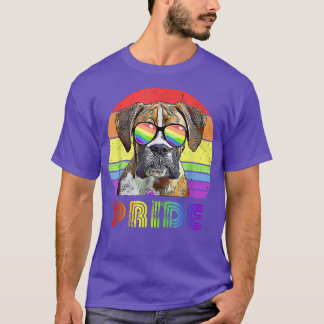 Funny Boer Dog Rainbow Sunglasses LGBT Gay Lesbian T-shirt