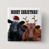 Funny Boerderij Mooey kerstkoeien Button (Voorkant)