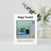 Funny Bon Voyage Humor Briefkaart (Staand voorkant)