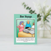 Funny Bon Voyage Humour Carte postale (Debout devant)