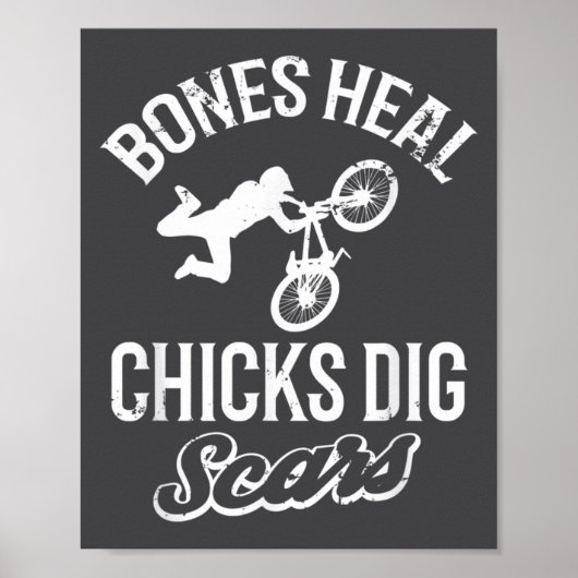 Funny Bones Heal Chicks Dig S Bmx Biking Poster (Voorkant)