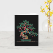 Funny Bonsai Tree Christmas Graphics Lights Lover Kaart (Gele Bloem)