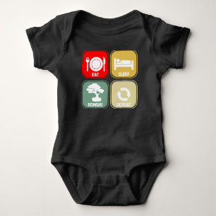Funny Bonsai Tree Eat Sleep Herhaling Romper