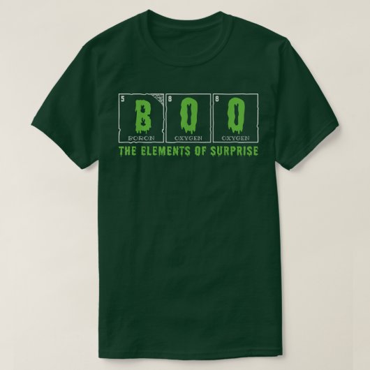 Funny Boo Elements of Surprise Science Teacher Hal T-shirt (Design voorkant)