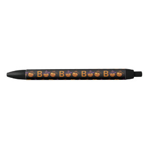 Funny Boo Halloween Pumpkin Illustratie Zwarte Inkt Pen
