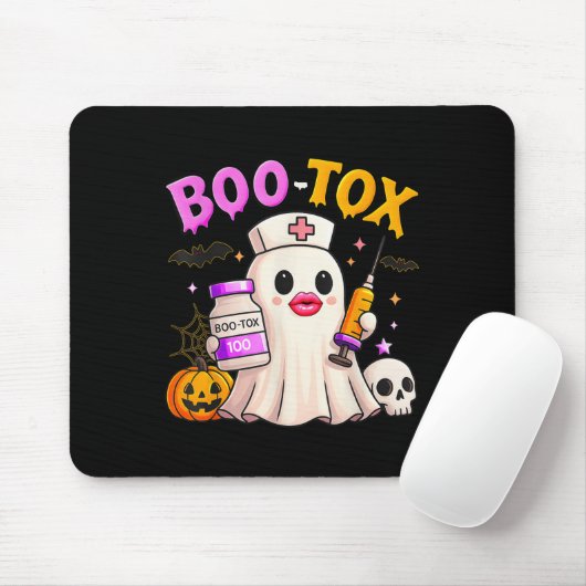 Funny Boo Tox Aesthetic Nurse Ghost Skull Pumpkin  Muismat (Met muis)