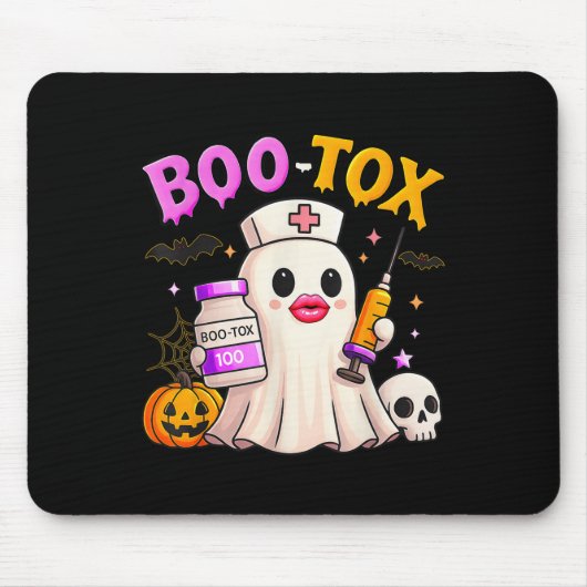 Funny Boo Tox Aesthetic Nurse Ghost Skull Pumpkin  Muismat (Voorkant)