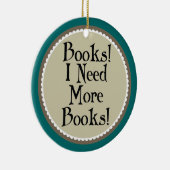 Funny Book Addicate Reading Kerstannament Gift Keramisch Ornament (Rechts)