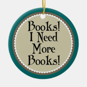 Funny Book Addicate Reading Kerstannament Gift Keramisch Ornament
