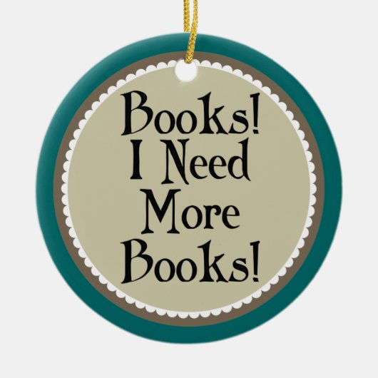 Funny Book Addicate Reading Kerstannament Gift Keramisch Ornament (Voorkant)