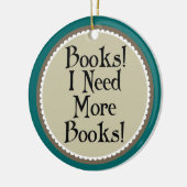 Funny Book Addicate Reading Kerstannament Gift Keramisch Ornament (Links)