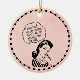 Funny Book Club Keramisch Ornament