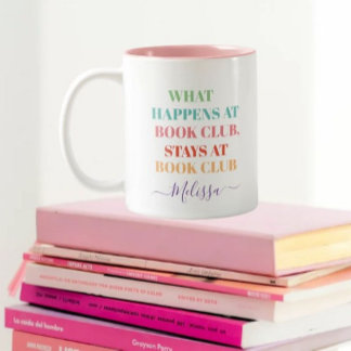 Funny Book Club Quote Colorful Name Coffee Mok