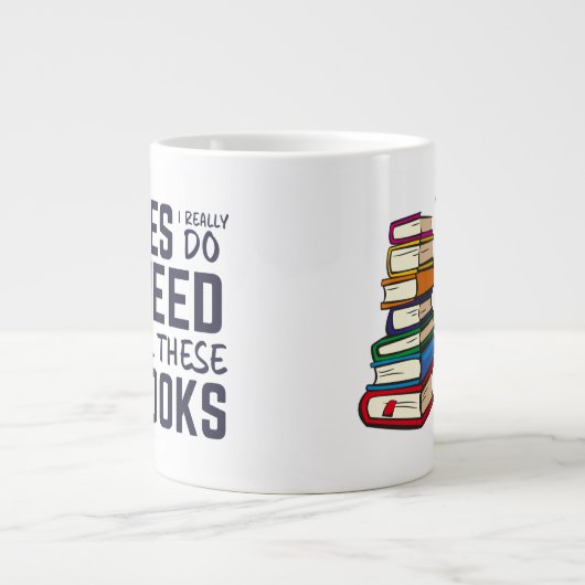 Funny Book Collector | Toevoeging aan lezing Extra Grote Beker (Voorkant)
