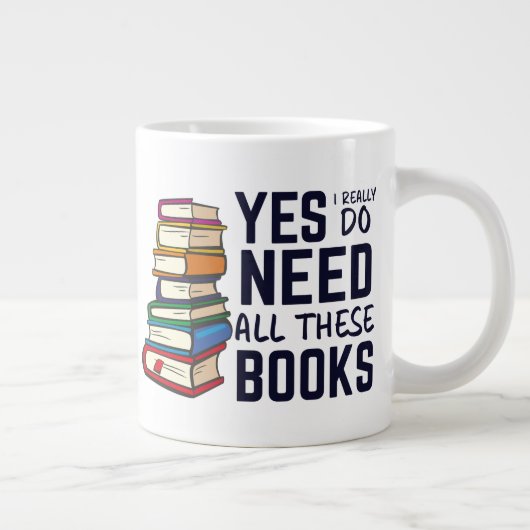 Funny Book Collector | Toevoeging aan lezing Extra Grote Beker (Rechts)