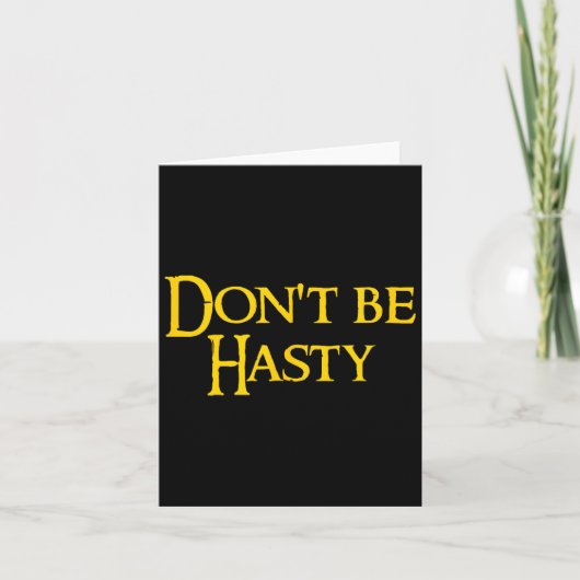 Funny Book - Don't Be Hasty Kaart (Voorkant)