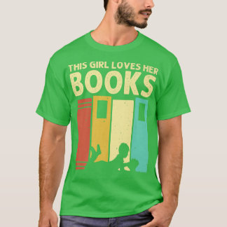 Funny Book Lover Design Kinder Girls Reading Reade T-shirt