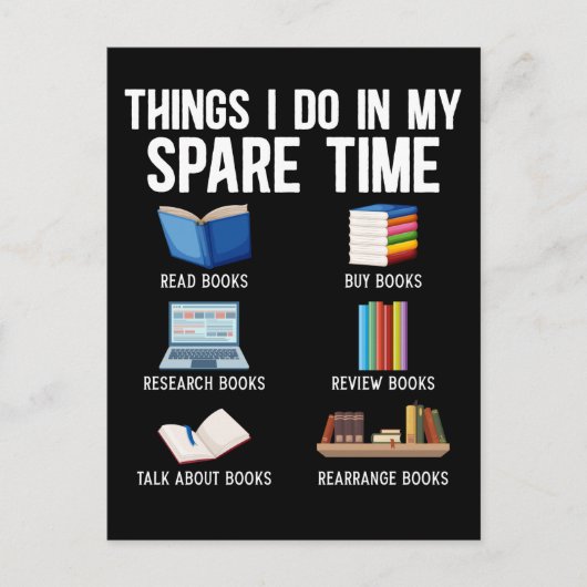 Funny Book Lover Humor Bookworm Reader Briefkaart (Voorkant)