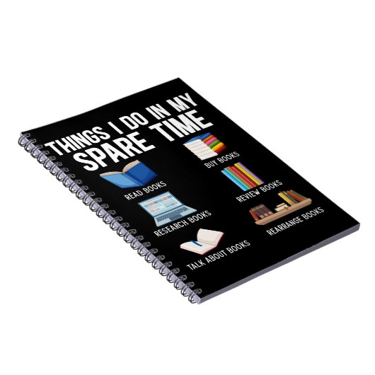 Funny Book Lover Humor Bookworm Reader Notitieboek (Rechterzijde)