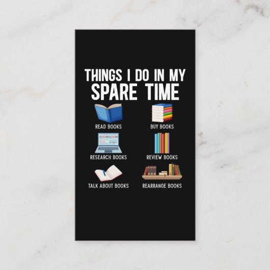 Funny Book Lover Humor Bookworm Reader Visitekaartje (Voorkant)